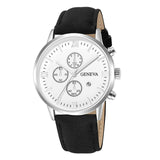 Leather Analog Quartz Sport Watch Male