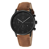 Leather Analog Quartz Sport Watch Male