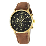 Leather Analog Quartz Sport Watch Male