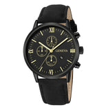 Leather Analog Quartz Sport Watch Male