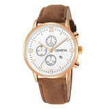 Leather Analog Quartz Sport Watch Male