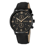 Leather Analog Quartz Sport Watch Male