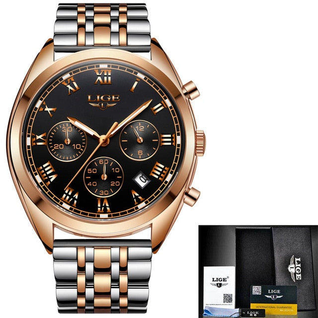 2020 LIGE Mens Watches Top Brand Luxury Waterproof