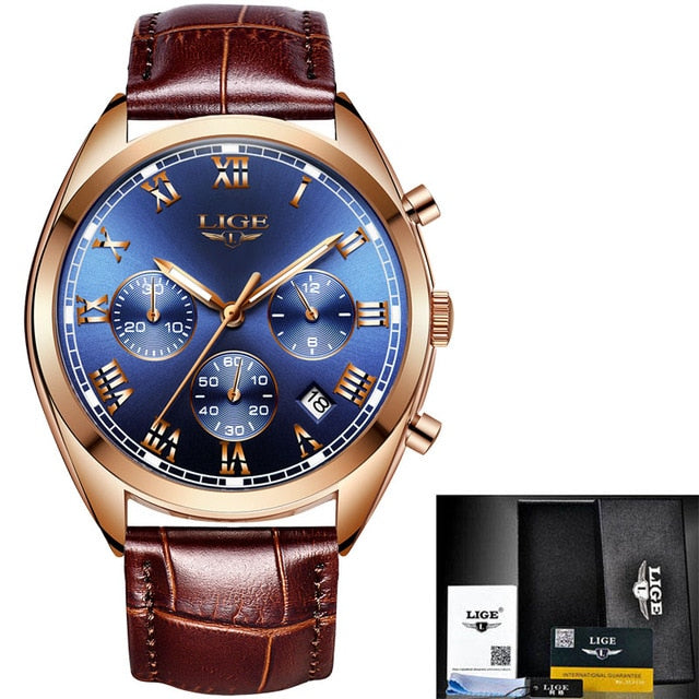 2020 LIGE Mens Watches Top Brand Luxury Waterproof