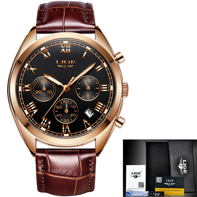 2020 LIGE Mens Watches Top Brand Luxury Waterproof