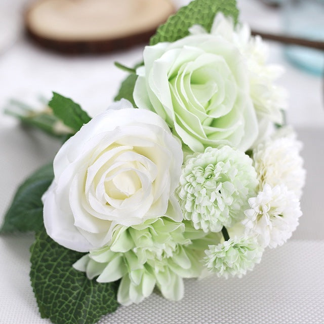Silk Artificial Flowers Bouquet high quality 10 Heads Rose